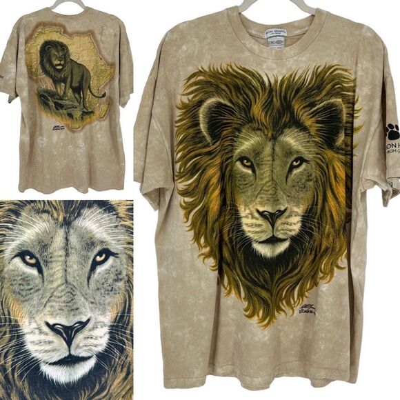 Vintage 1994 Liquid Blue MGM Grand Lion Mens 2X T-Shirt All Over Graphic - Picture 3 of 13